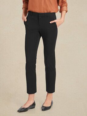 Banana Republic Avery straight cropped black slacks